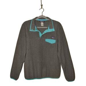 PATAGONIA $99 Lightweight Synchilla Snap-T Pullover Nickel Teal Medium‎